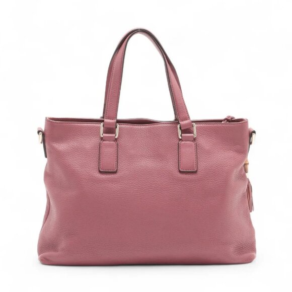Gucci Bamboo Tassel Leather Two-Way Handbag Pink - Picture 2 of 16
